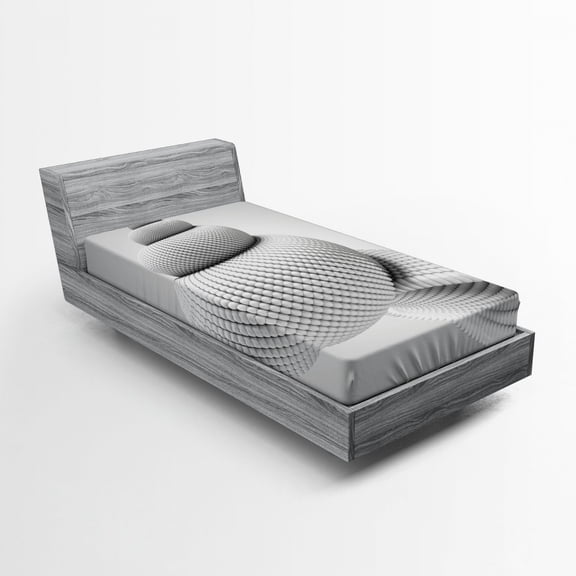 Ambesonne White Fitted Sheet, Shell Shaped, Twin Size, White