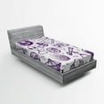thumbnail image 1 of Ambesonne White Fitted Sheet, Sketch Alien Planet Art, Twin Size, Purple White, 1 of 2