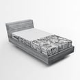 thumbnail image 1 of Ambesonne White Fitted Sheet, Sketch Style Cityscape, Twin XL Size, Black White, 1 of 2