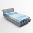 thumbnail image 1 of Ambesonne White Fitted Sheet, Snow Cold Winter, Twin XL Size, White, 1 of 2