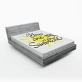 thumbnail image 1 of Ambesonne White Fitted Sheet, Valentines Sun Romance, Full Size, Yellow Charcoal Grey, 1 of 2