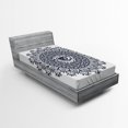 thumbnail image 1 of Ambesonne White Fitted Sheet, Vintage Tribal Mandala, Twin Size, Grey, 1 of 2