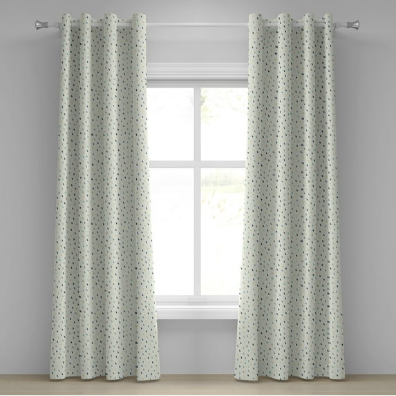 Ambesonne White Grommet Curtain, Colorful Droplet Pattern, 50" x 72", Multicolor