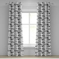 thumbnail image 1 of Ambesonne White Grommet Curtain, Ornate Umbrellas, 50" x 120", Black White, 1 of 6