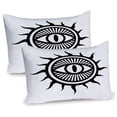 thumbnail image 1 of Ambesonne White Pillow Sham 2 Pack, Occult Eye in Sun, 26"x20", Black and White, 1 of 3