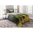 thumbnail image 1 of Ambesonne White Quilted Bedspread Set 2 Pcs, Green Trees on Meadow, Twin Size, White Green, 1 of 3