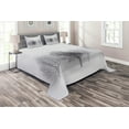 thumbnail image 1 of Ambesonne White Quilted Coverlet 3 Pcs, Misty Winter Scenery, King Size, Grey White, 1 of 2
