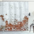 thumbnail image 1 of Ambesonne White Shower Curtain, Aged Vintage Brick Wall, 69"Wx84"L, Red, 1 of 5