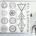 thumbnail image 1 of Ambesonne White Shower Curtain, Collage of Magic, 69"Wx84"L, White and Black, 1 of 5