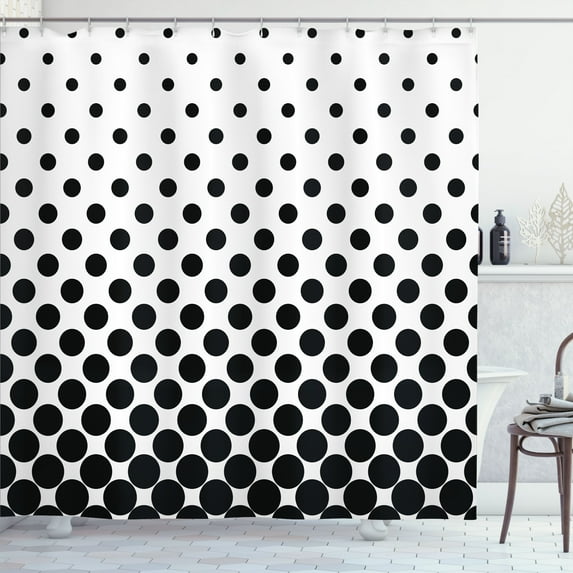 Ambesonne White Shower Curtain, Minimalist Polka Dots, 69"Wx75"L, White