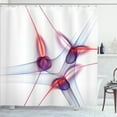 thumbnail image 1 of Ambesonne White Shower Curtain, Modern Wavy Patterns Art, 69"Wx75"L, Red Blue, 1 of 5