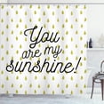 thumbnail image 1 of Ambesonne White Shower Curtain, Romantic Green Droplets, 69"Wx70"L, Mustard White, 1 of 5