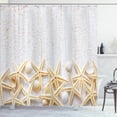 thumbnail image 1 of Ambesonne White Shower Curtain, Sea Shells on Timber, 69"Wx75"L, Pearl Ivory, 1 of 5