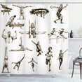 thumbnail image 1 of Ambesonne White Shower Curtain, Summer Sports Athlete, 69"Wx75"L, Olive Green White, 1 of 5