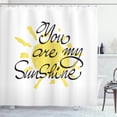 thumbnail image 1 of Ambesonne White Shower Curtain, Valentines Sun Romance, 69"Wx84"L, Yellow Charcoal Grey, 1 of 5