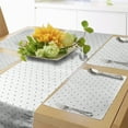 thumbnail image 1 of Ambesonne White Table Runner & Placemats, Vintage Green Polka Dots, Placemat 4 pcs + Runner 14"x72", Forest Green and White, 1 of 2