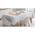thumbnail image 1 of Ambesonne White Tablecloth Rectangular Table Cover, Romantic Words Love, 52"x70", Mustard Black, 1 of 4