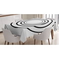 thumbnail image 1 of Ambesonne White Tablecloth Rectangular Table Cover, Spiral Shape Monochrome, 52"x70", Black White, 1 of 3
