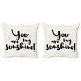 thumbnail image 1 of Ambesonne White Throw Pillow Cover 2 Pack, Brown Droplets Romance, 18", White Yellow, 1 of 2