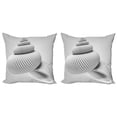 thumbnail image 1 of Ambesonne White Throw Pillow Cover 2 Pack, Shell Shaped, 20", White, 1 of 2
