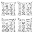 thumbnail image 1 of Ambesonne White Throw Pillow Cover 4 Pack, Collage of Magic, 18", White and Black, 1 of 5