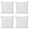 thumbnail image 1 of Ambesonne White Throw Pillow Cover 4 Pack, Skull Patterns Grunge, 20", White, 1 of 5