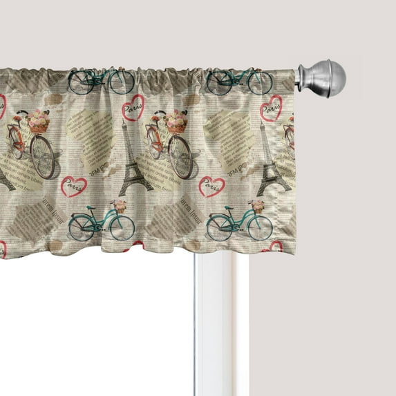 Ambesonne White Window Valance, Vintage Retro Lettering, 54" X 18", White Black