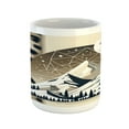 thumbnail image 1 of Ambesonne Wild Mountains Ceramic Coffee Mug, Boho Night Leopard, 11 oz, Sepia Dark Blue Grey, 1 of 4