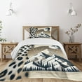 thumbnail image 1 of Ambesonne Wild Mountains Quilted Bedspread Set 2 Pcs, Boho Night Leopard, Twin Size, Sepia Dark Blue Grey, 1 of 5