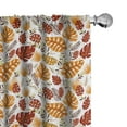 thumbnail image 1 of Ambesonne Wild Nature Window Curtains, Autumn Tropical Leaves, Each 28" W x 95" L, Dark Orange Ruby White, 1 of 4