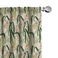 thumbnail image 1 of Ambesonne Wild Nature Curtains, Digital Jungle Artwork, Pair of 28"x95", Emerald Pale Green and Blush, 1 of 4
