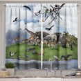 Ambesonne Wildlife Kitchen Curtains, Tropic Animal Collage, 55"x39