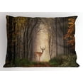 thumbnail image 1 of Ambesonne Wildlife Pillow Sham, Deer Forest, 26" X 20", Multicolor, 1 of 2
