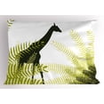thumbnail image 1 of Ambesonne Wildlife Pillow Sham, National Park Giraffe, 26" X 20", Pale Green Dark Green, 1 of 2