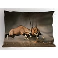 thumbnail image 1 of Ambesonne Wildlife Pillow Sham, Savage Savannah Animal, 26" X 20", Brown and Tan, 1 of 2