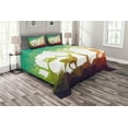 thumbnail image 1 of Ambesonne Wildlife Quilted Bedspread Set 3 Pcs, Desert Hunter Graphic, King Size, Multicolor, 1 of 3