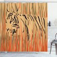 thumbnail image 1 of Ambesonne Wildlife Shower Curtain, Tiger Jungle, 69"Wx84"L, Orange and Peach, 1 of 5