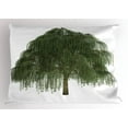 thumbnail image 1 of Ambesonne Willow Tree Pillow Sham, Joyous Botanical Leaves, 36" X 20", Green Olive Green, 1 of 2