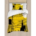 thumbnail image 1 of Ambesonne Windmill Duvet Cover Sets, Australia Sunset View, 2-Twin, Earth Yellow Black, 1 of 4