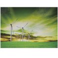 thumbnail image 1 of Ambesonne Windmill Jigsaw Puzzle, Wing Turbines Green Sky, Heirloom-Quality Fun Activity for Family Durable Cardboard, 1000 pcs, Lime Green White, 1 of 5