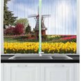 thumbnail image 1 of Ambesonne Windmill Kitchen Curtains, Serene Garden Tulips, 55"x39", Multicolor, 1 of 2