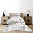 thumbnail image 1 of Ambesonne Windmill Quilted Bedspread Set 2 Pcs, Rustic Farmhouse Barn, Twin Size, Dark Brown and White, 1 of 6