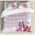 thumbnail image 1 of Ambesonne Wine Duvet Cover Sets, Grunge Abstract Framework, 2-Queen, Lilac and White, 1 of 7