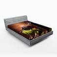 thumbnail image 1 of Ambesonne Wine Fitted Sheet 2 Pcs Set, French Gourmet Tasting, King, Brown Ruby Pale Green, 1 of 3