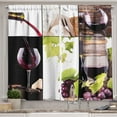 thumbnail image 1 of Ambesonne Wine Kitchen Curtains, Themed Bottle Wineglass, 55"x45", Pale Green Burgundy, 1 of 3