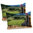thumbnail image 1 of Ambesonne Wine Pillow Sham 2 Pack, Idyllic Tuscany Country, 30"x20", Black Green Pale Brown, 1 of 3