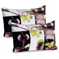 thumbnail image 1 of Ambesonne Wine Pillow Sham 2 Pack, Themed Bottle Wineglass, 36"x20", Pale Green Burgundy, 1 of 3
