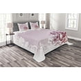thumbnail image 1 of Ambesonne Wine Quilted Bedspread Set 3 Pcs, Grunge Abstract Framework, Queen Size, Lilac and White, 1 of 3