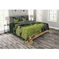 thumbnail image 1 of Ambesonne Wine Quilted Bedspread Set 3 Pcs, Idyllic Tuscany Country, Queen Size, Black Green Pale Brown, 1 of 3