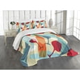 thumbnail image 1 of Ambesonne Wine Quilted Bedspread Set 3 Pcs, Modern Colorful Art, Queen Size, Pale Blue Ruby Orange, 1 of 5